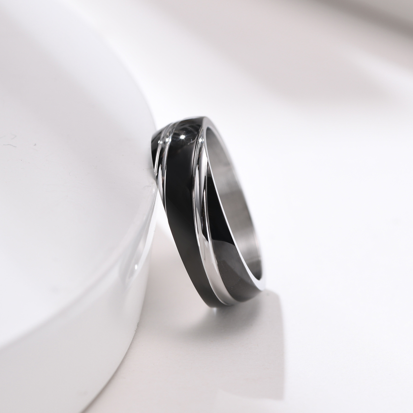 6g Weight Rings Classification 5, 6, 7 Ring Size Daily Occasion Stainless Steel Material Geometric Pattern Men'S Gender Plating Design Simple Style Style Simple Style Geometric Stainless Steel Rings Plating Stainless Steel Rings 15