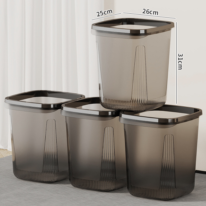 Bote de basura transparente de gran capacidad para el hogar, barril de almacenamiento de basura para el baño, sentido avanzado, canasta de basura de cocina, canasta de papel