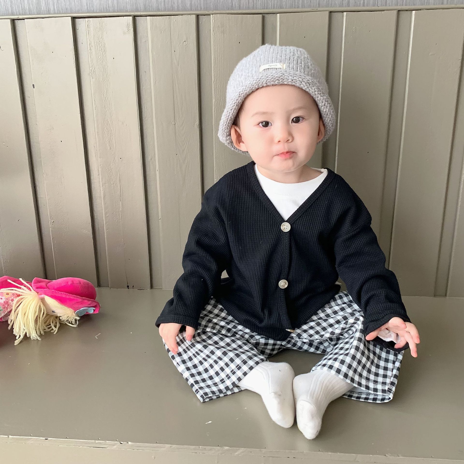 Abrigo de primavera para niños de estilo coreano ropa para niños ropa de primavera para Bebés Ropa de primavera para bebés abrigo de galleta pantalones Casuales