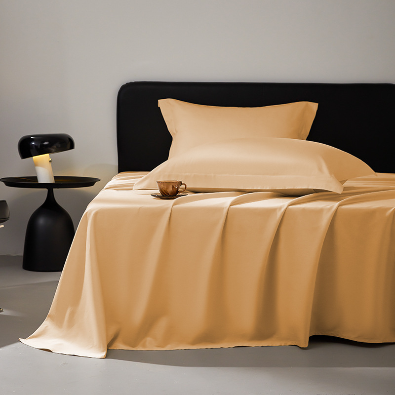 2024 lujo ligero 100 sábanas de algodón largo de algodón satin hotel hogar puede dormir desnudo sábanas de color sólido sábanas de Monet