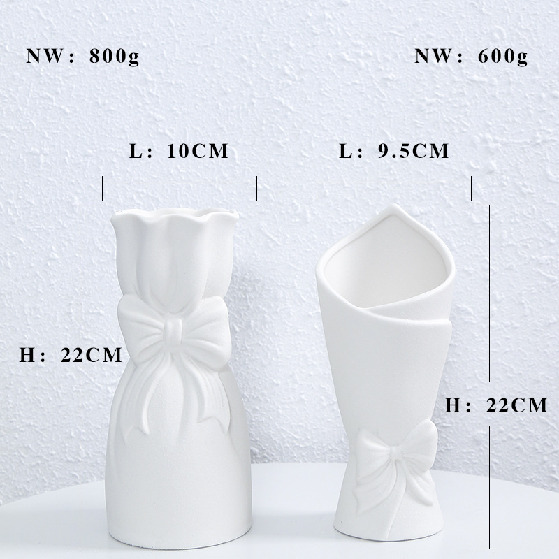 Jarrón de cerámica de estilo europeo, decoración hidropónica creativa con flores secas, arreglo floral, regalo artesanal para días festivos