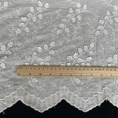 3D Larkspur Wind Chime Cotton Embroidery Lace Fabric Tablecloth Dress Shirt Lace Filling Width 133cm