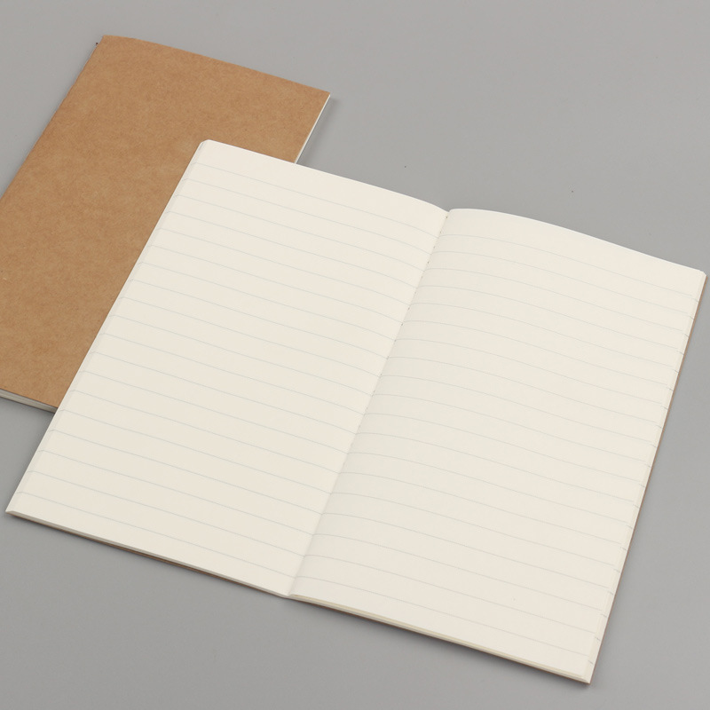 In stock simple retro Kraft paper notebook small wholesale printable logo line book