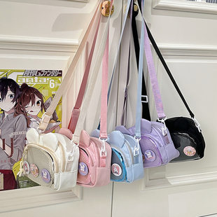 Japanese transparent trend one-shoulder bag, badge, shoulder bag