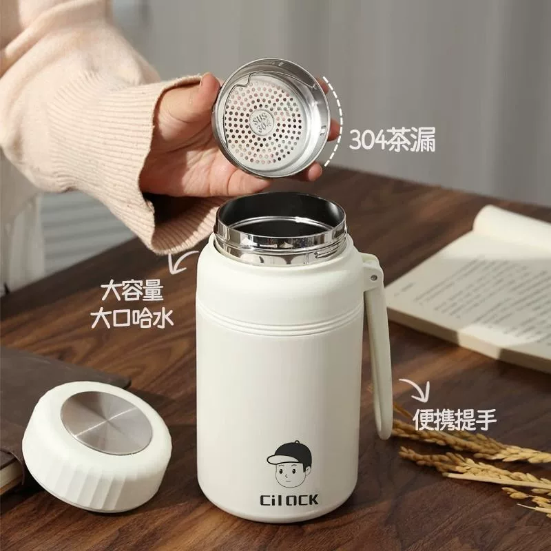 Glass, capacious handheld teapot, high quality thermos