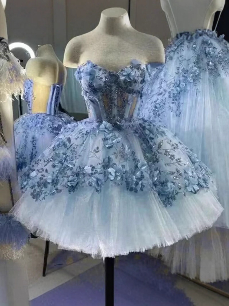 Vestido de noche rosa, vestido de princesa con top de tubo de hada, vestido de lujo ligero, vestido de alta gama de nicho, vestido de fiesta de cumpleaños, falda corta image 7