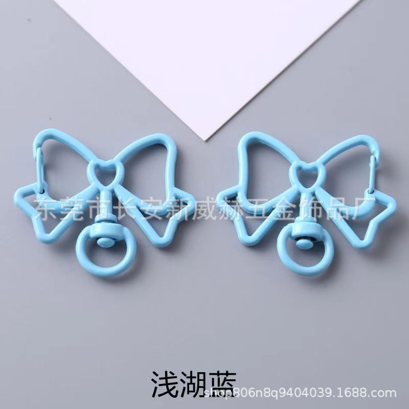 烤漆彩色蝴蝶结钥匙扣龙虾扣狗扣喷漆diy手工挂件饰品扣饰品配件|undefined