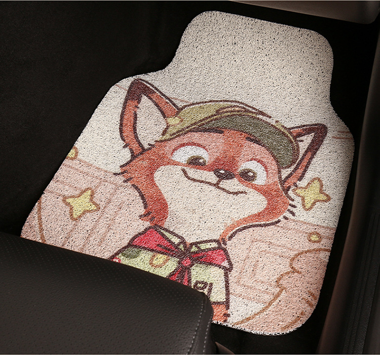 Cute Cartoon Car Mat Wire Ring Single-piece Anti-dirty Carpet Protection Mat for High-end Car Thickened Universal Girl