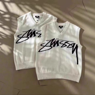 Source Manufacturer Trendy Men's and Women's Letters Loose Situ Logo Knitted Vest High Quality Personalized Vest Letters