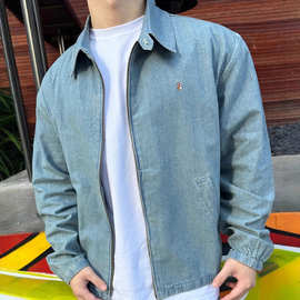 天花板高版本拉夫小马家  秋冬新款翻领彩色刺绣牛仔夹克外套男女