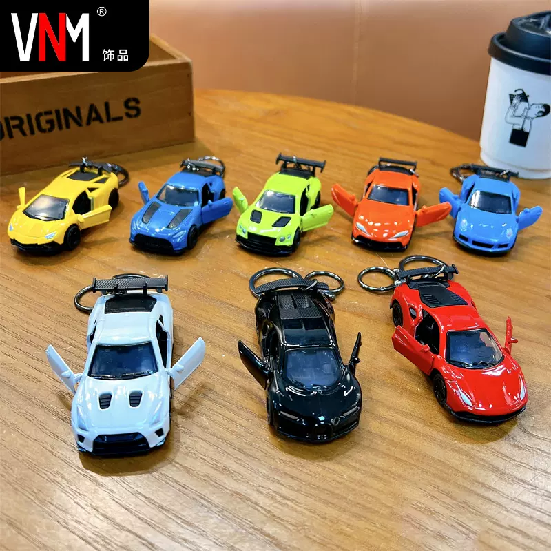 创意回力迷你跑车钥匙扣挂件卡通书包汽车挂饰钥匙链创意礼品批发