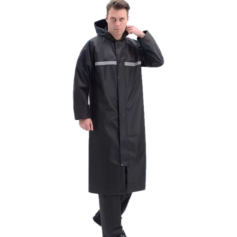Capa de lluvia gruesa todo el cuerpo impermeable con capuzas de tela de oxford integral impermeable patrulla al aire libre