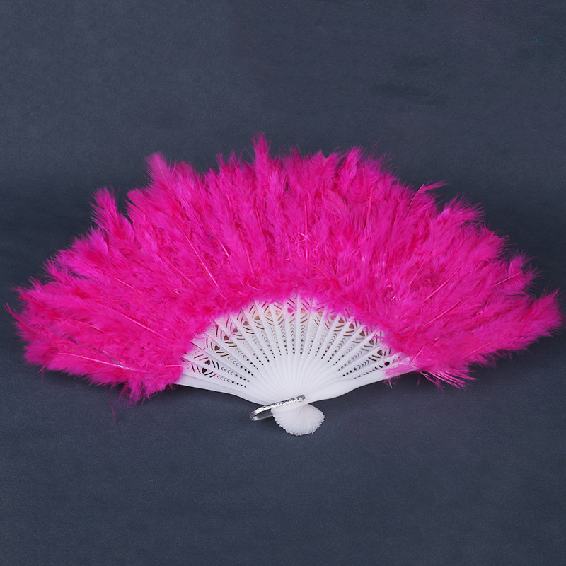 로즈 레드 플러시 깃털 부채(핫 세일)