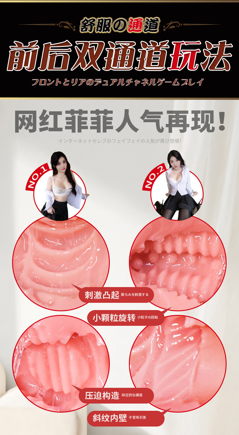 Half-Body TPE Masturbator with Breasts and Vaginal Buttocks Channel, Manual Use — detail image 7