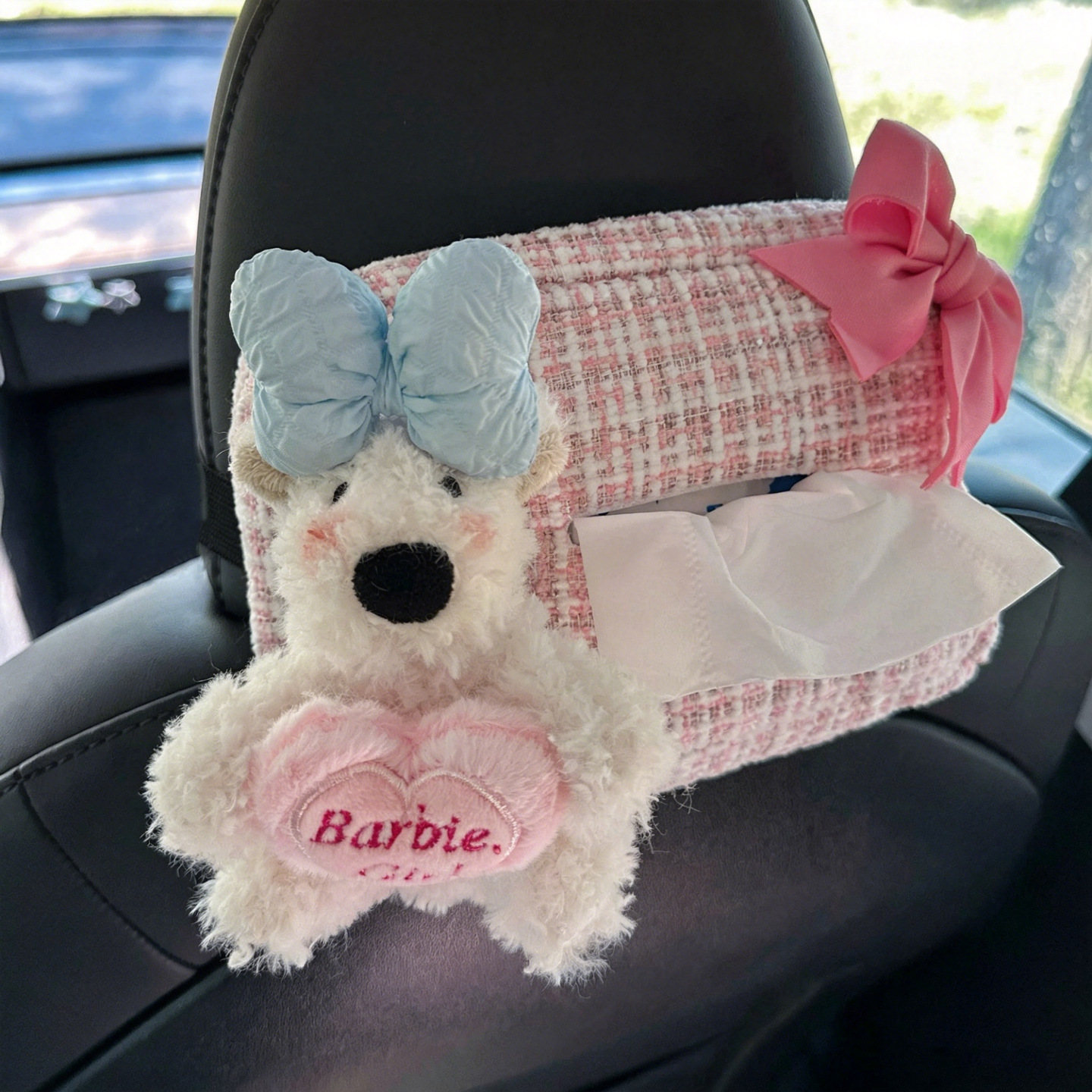 Car tissue box cute girly kitty cat tissue box high aesthetic car tissue bag