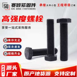 厂家供应高强度外六角螺栓螺杆高强度六角头螺栓螺丝10.9高强螺栓