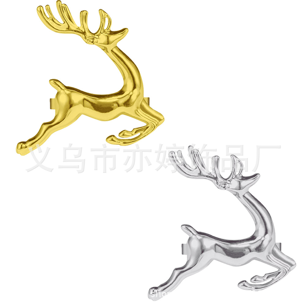 Venta directa de fábrica de Navidad aleación electrochapada copo de nieve servilleta anillo metal Navidad ciervos servilleta hebilla