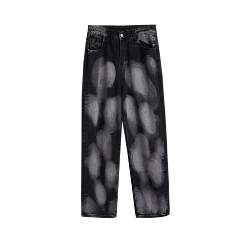 Men's Jeans Spring Summer Thin Model Hip-Hop Brand Hong Kong Style Floor-Length Pants Instagram Trendy Versatile Loose Tie-Dye Pants