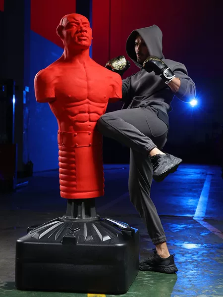 Bok-Style Silicone Humanoid Punching Bag for Adults, Free-Standing, Non-Tumbling Sandbag, Boxing Stand, Professional-Grade Indoor Use