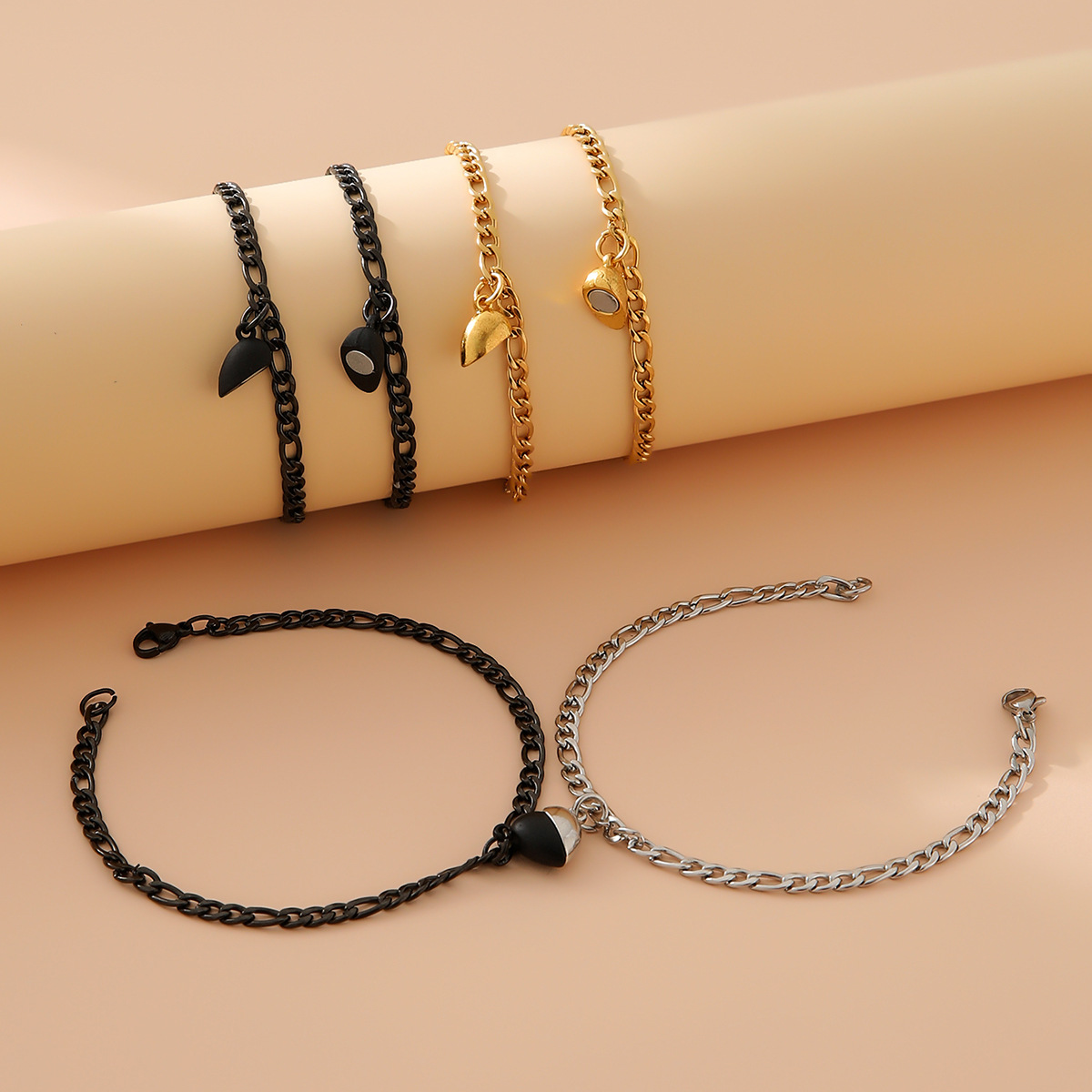 Europe and the United States new stainless steel 18k gold love magnet simple couple bracelet men's and women's bracelet jewelry wholesale cross-border