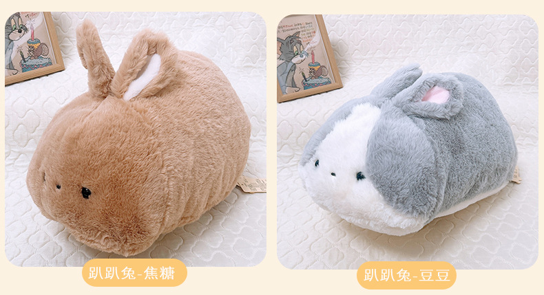 Cute lying rabbit plush pillow, adorable bunny toy, sleeping pillow for bed, birthday gift for a best friend