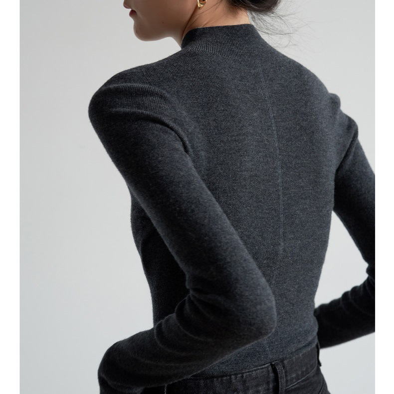 SS STUDIO Heavy-weight Machine Washable Wool Semi-turtleneck/turtleneck Base Shirt Women's Autumn and Winter Base Shirt Top