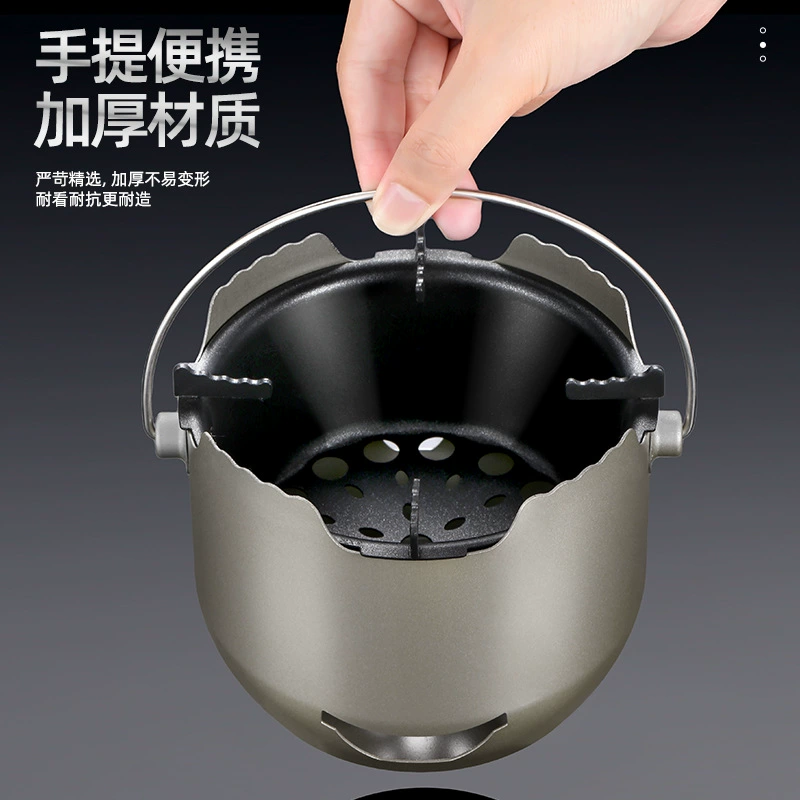 Нержавеющая сталь маленькая походная печь-гриль для улицы, печь для кипячения чая, поход, пикник