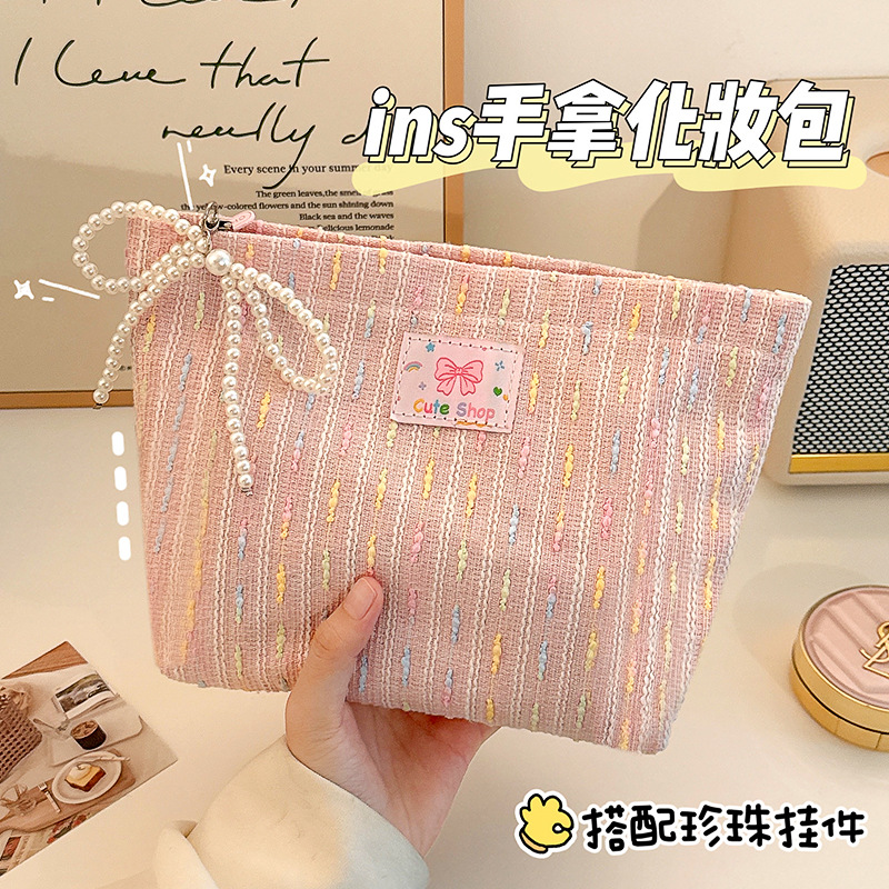 Bolsa de cosméticos de mano Bolsa de almacenamiento de estilo fragante pequeña Bolsa de almacenamiento portátil de viaje Monedero grande Bolsa de oficina al por mayor