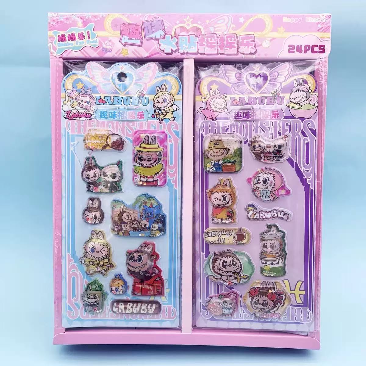 Pegatinas de mascotas lindas de Sanrio, calcomanías de agua de Kuromi de alta calidad que se sacuden y se pegan, pegatinas decorativas pequeñas con patrones para manualidades infantiles.