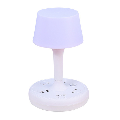 Creative desktop smart USB socket bedroom eye protection desk lamp simple and fashionable LED night light power strip customization