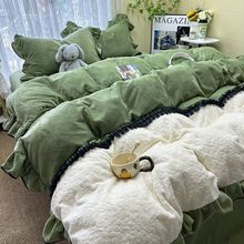 牛奶绒床上四件套2025新款床品冬季双面珊瑚法兰绒床单被套三件套