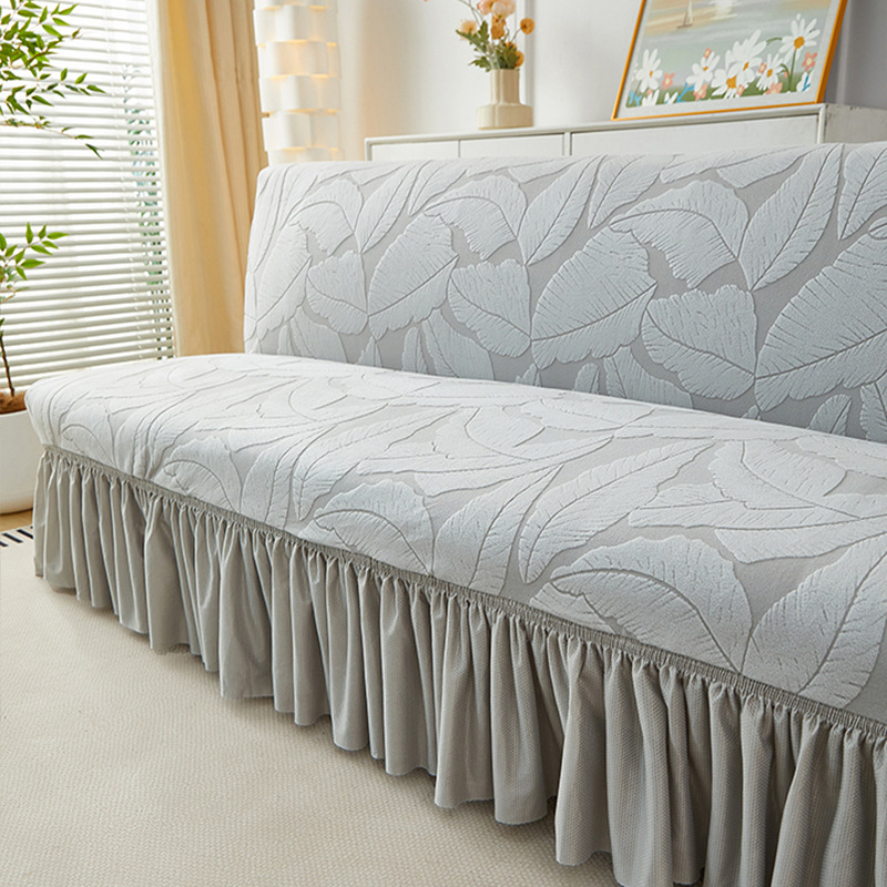 Folding Armless Sofa Bed Cover, Full Wrap, 2026 New Jacquard Velvet Universal Sofa Protector, Simple and Modern