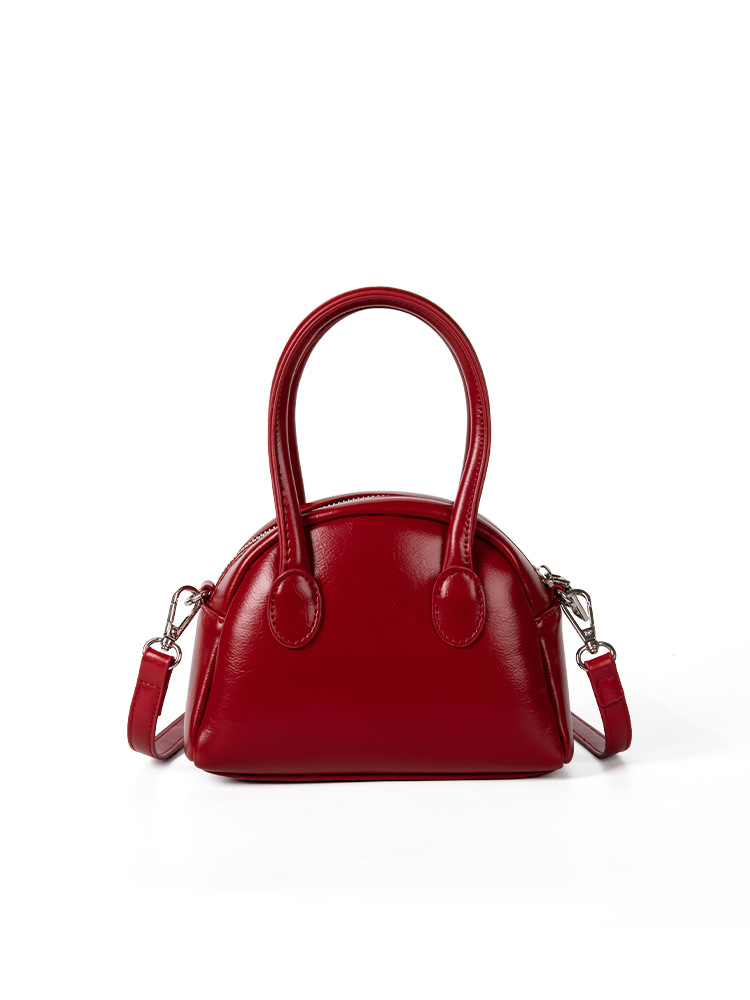 Nuova borsa a tracolla singola lucida con texture di design di nicchia coreano per le donne, mini bowling portatile semplice e versatile_voghion.com