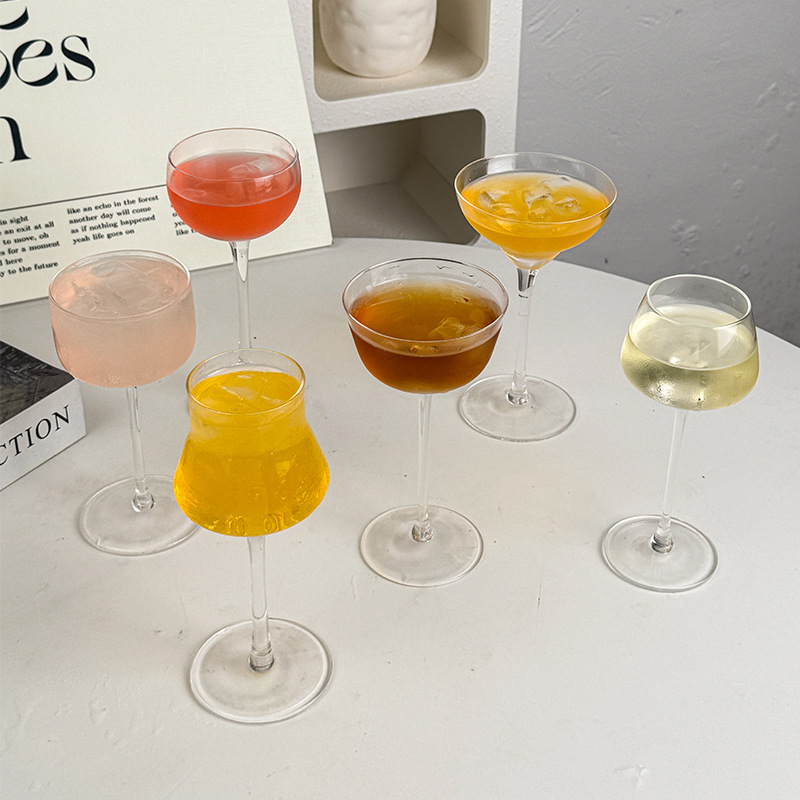 Taza Martini, taza de cóctel, taza de pie alto, taza de cuerno japonesa Kimura, taza de taza Tata, taza de vidrio