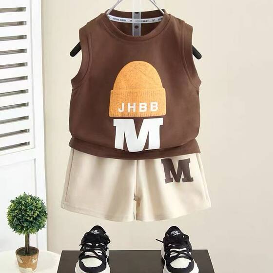 Children's suit Boys Summer Vest 2023 New Pure Cotton Baby Summer Sleeveless Autumn Boys Summer Clothes