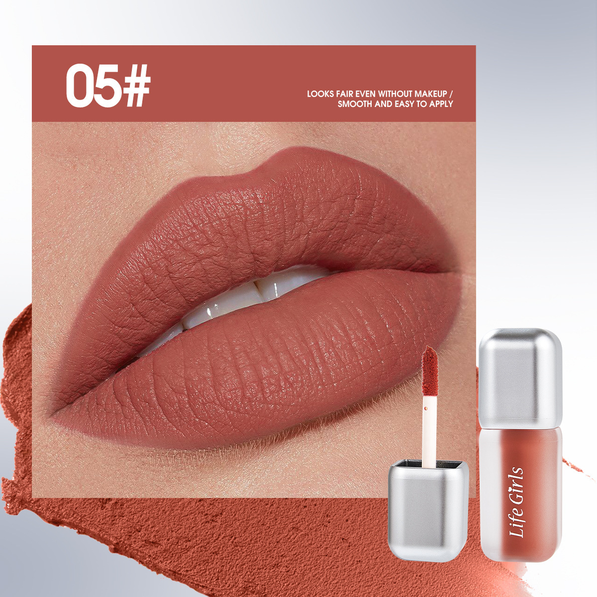 Life Girls Small Silver Tube Matte Lip Gloss esmaltado labial niebla mate lápiz labial