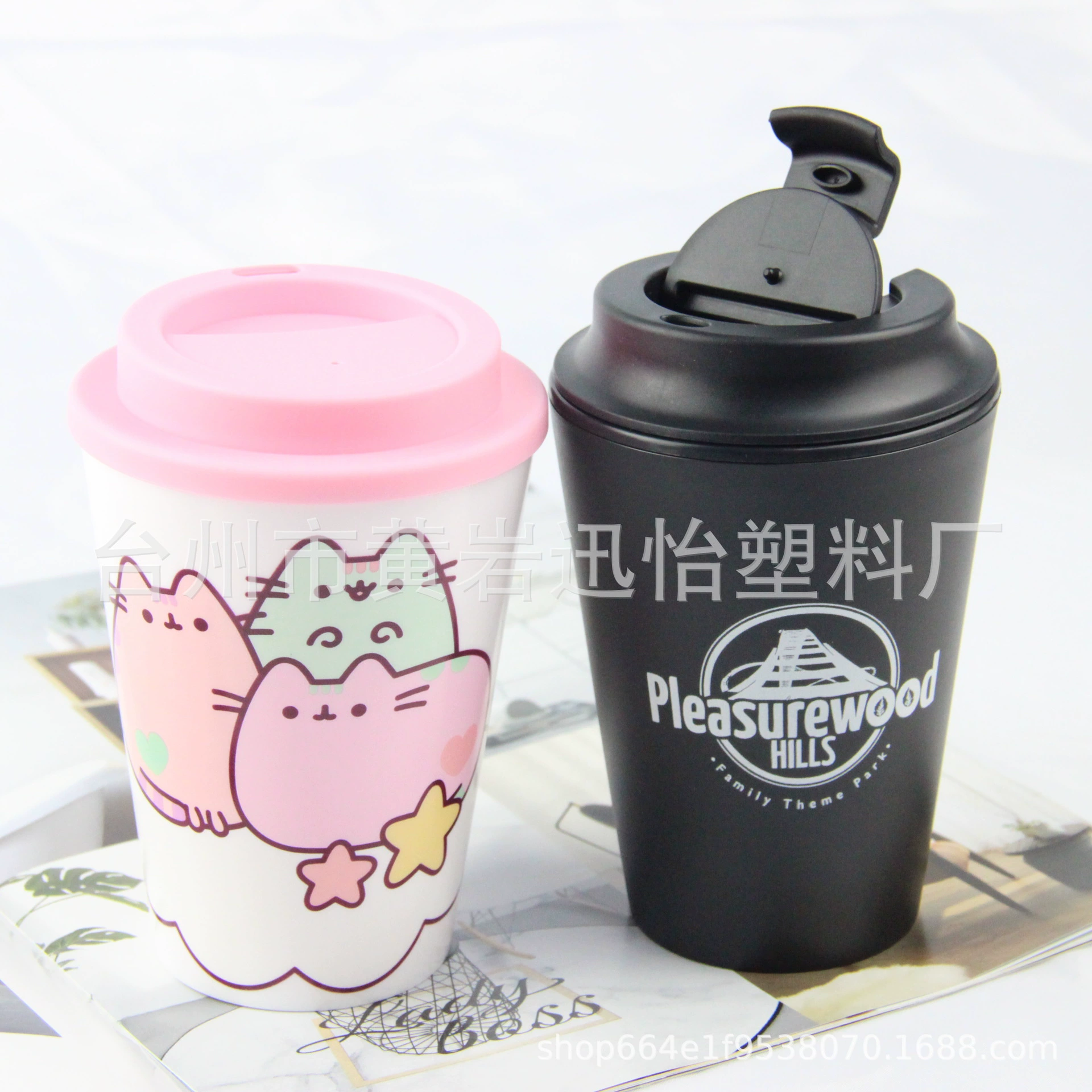 Двойная герметичная кофейная кружка 12oz (350 мл), пищевой PP, сопутствующая кружка для воды, креативный подарок, персональная пластиковая чашка