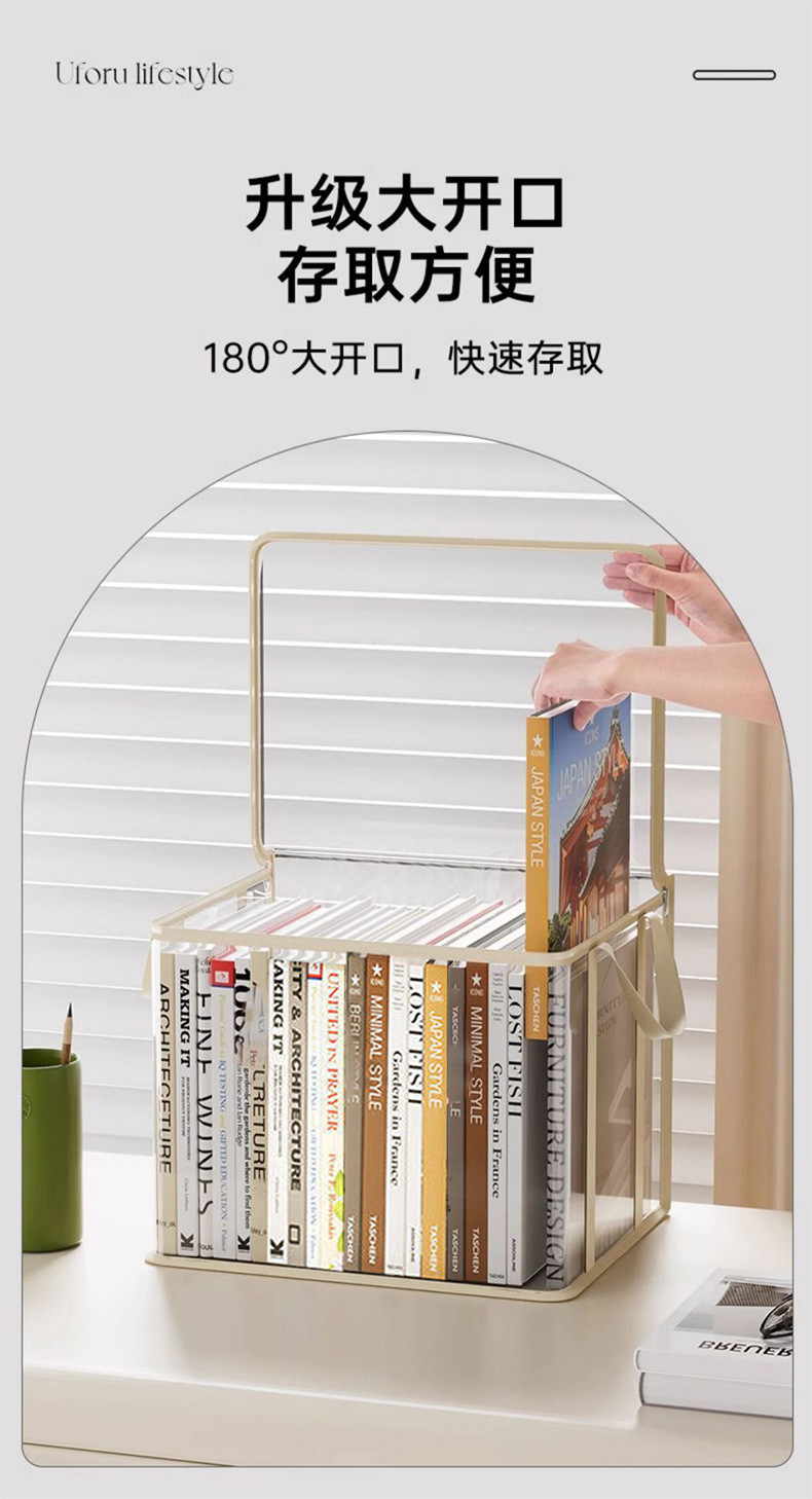 Large Capacity Transparent Book Storage Box Foldable Bookshelf Book Organizer Textbook Storage Bag Stationery Portable Book Bag