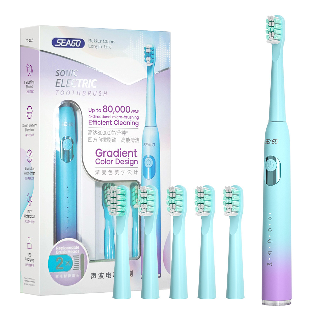 2303 그라데이션 그린 [메인 손잡이 + 브러시 와이어*2 + 충전 케이블] 칫솔모 4개 포함