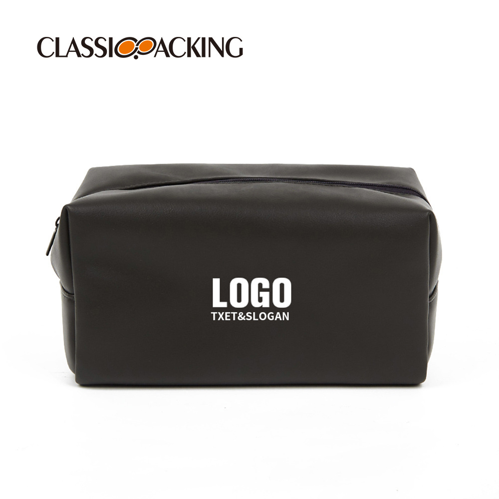 Fábrica al por mayor simple bolsa de cosméticos bolsa de lavado portátil pu material embrague viaje bolsa de almacenamiento se puede imprimir logo