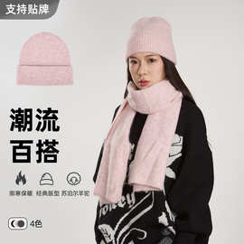 【现货】冬季保暖时尚围巾 刺绣Logo潮流户外防寒冬帽围巾