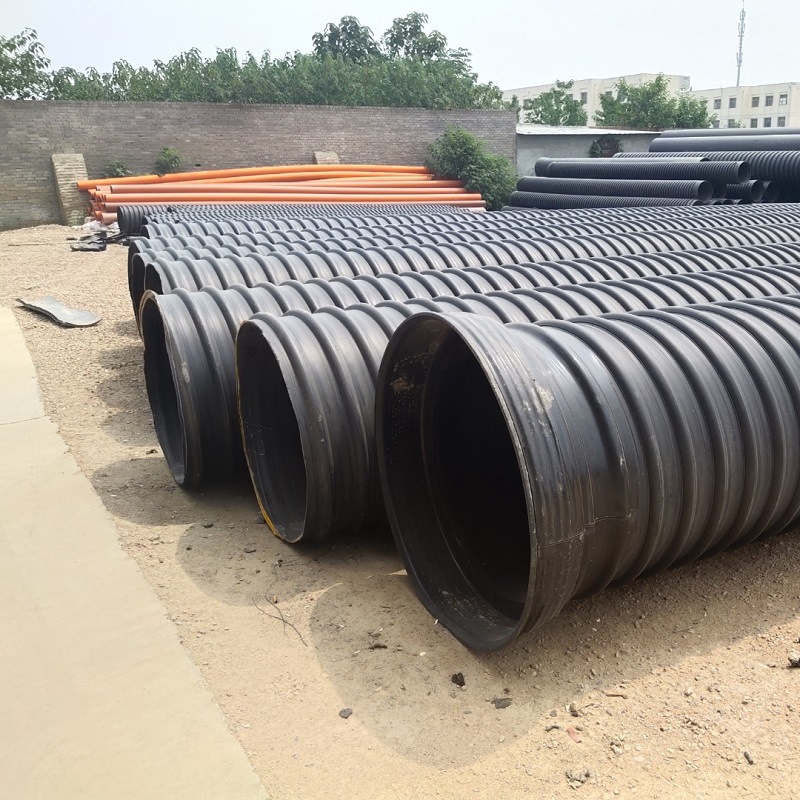 联塑HDPE中空壁缠绕管塑钢缠绕管双壁波纹管钢带增强螺旋污水管
