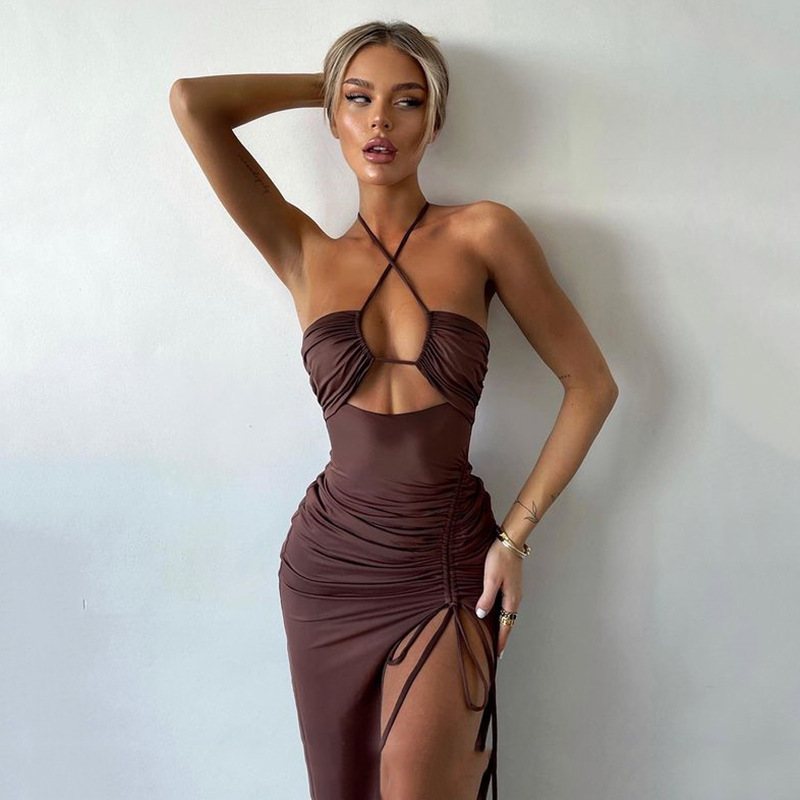 Sleeveless Sexy Female Midi Backless Dresses Slim Night Club Party Women's Dress Bodycon Vestidos Elegantes Para Mujer_voghion.com