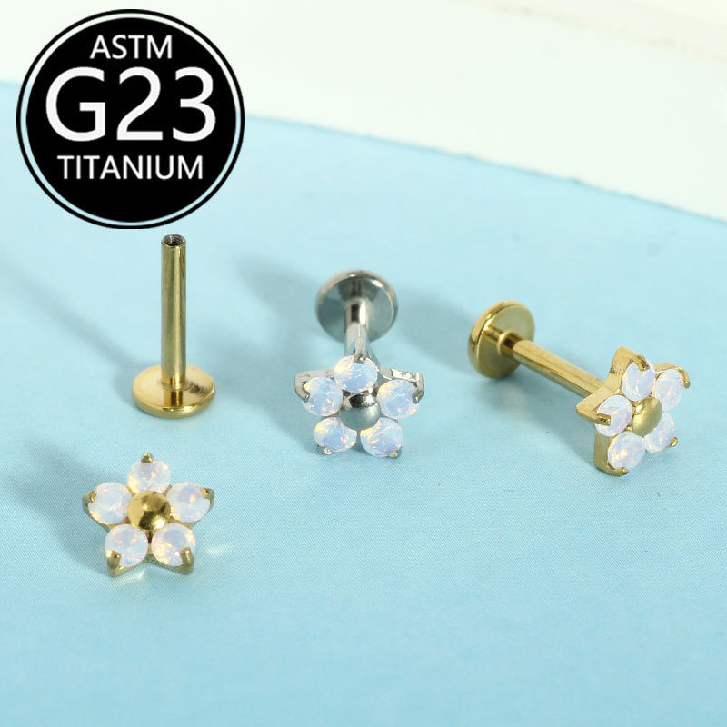 Labret piercing jewelry detail image