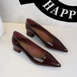 9853 European and American minimalist style pointed thick single order shoes versatile shallow mouth foot pedal comforta