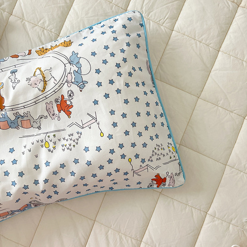 Ins Korea Small Bear Polka Dot Cute Cartoon 100% Cotton Children's Pillowcase Kindergarten Baby Pure Cotton Single Pillowcase
