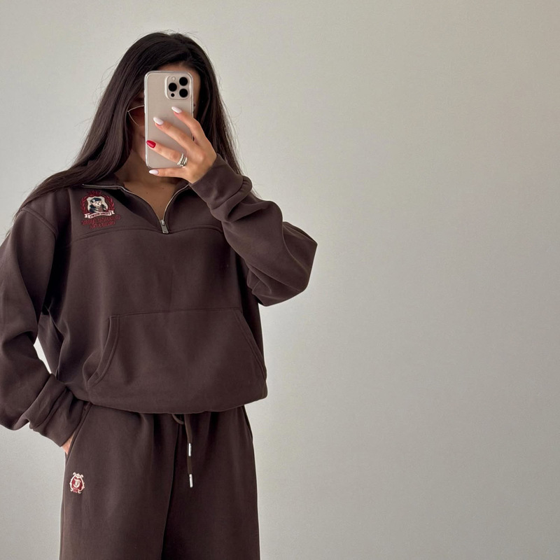秋冬季刺绣勋章运动卫衣套装女宽松舒适居家休闲潮流时尚慵懒百搭|undefined