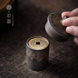 复古陶瓷盖置粗陶盖子垫茶道配件零配盖碗盖子托紫砂壶盖子架定制
