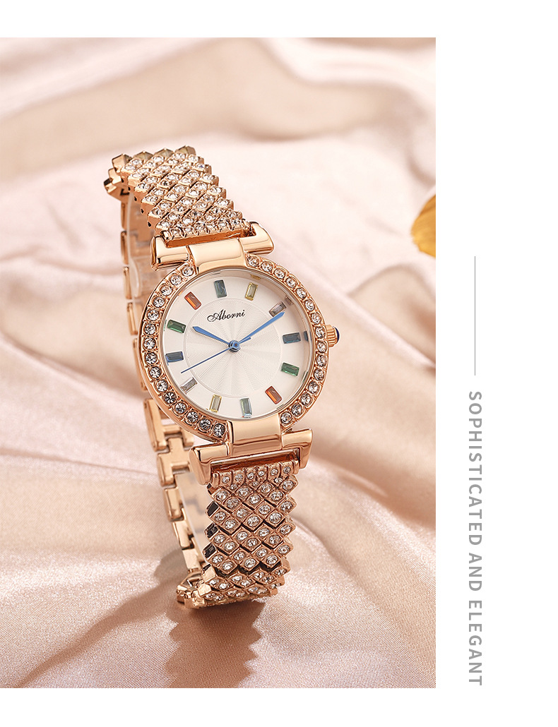 Shiny Solid Color Jewelry Buckle Quartz Women's Watches display picture 7