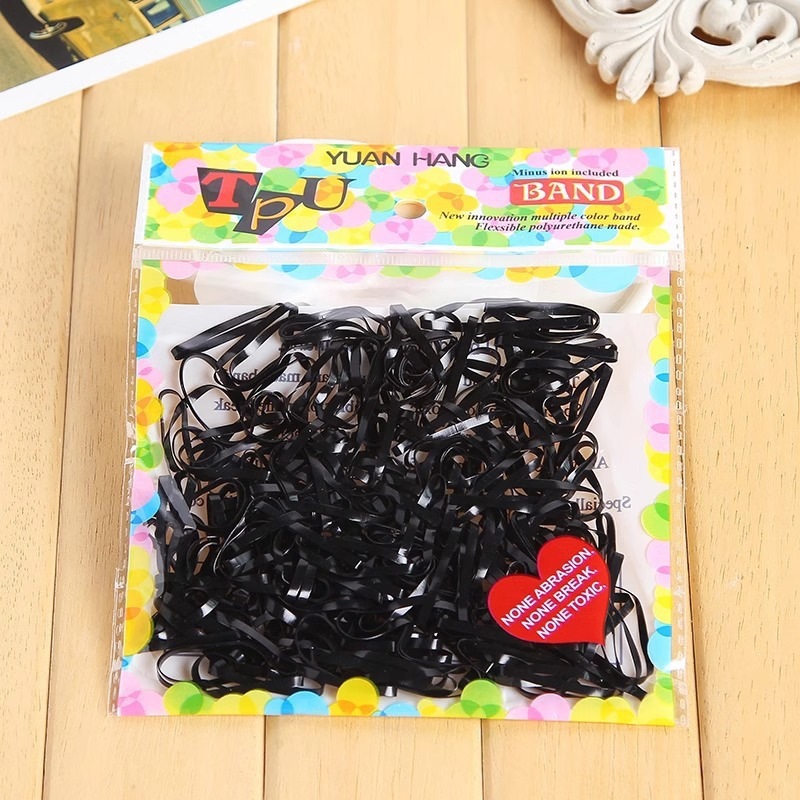 Baby color pequeño anillo de cabello no daña cabello chica cuerda de cabeza adorable tiras de goma desechables para el cabello duradero de alta elasticidad
